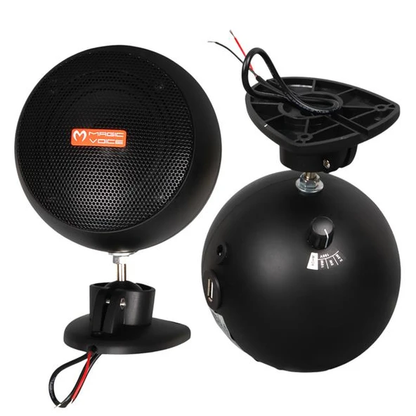 Magicvoice MV-13 7.5 CM 20 Watt Komütatörlü Hat Trafolu Siyah Sütun Sarkık Hoparlör (2'Li Takım)