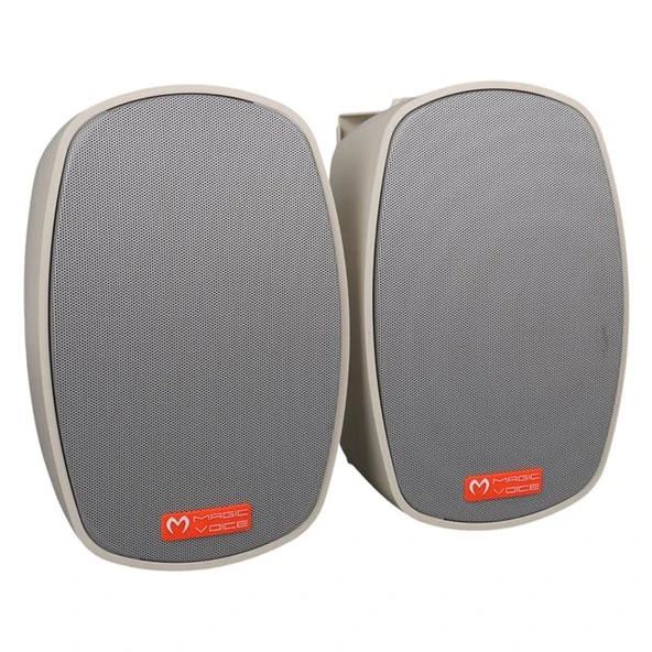 Magicvoice MV-22 12 CM 40 Watt Komütatörlü Hat Trafolu Krem Beyaz Sütun Hoparlör (2'Li Takım) - 2