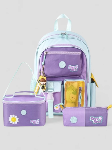 Muggle 2214 İthal Ürün Üst Kalite Unisex Çocuk Üçlü Set İlkokul Sırt Çantası