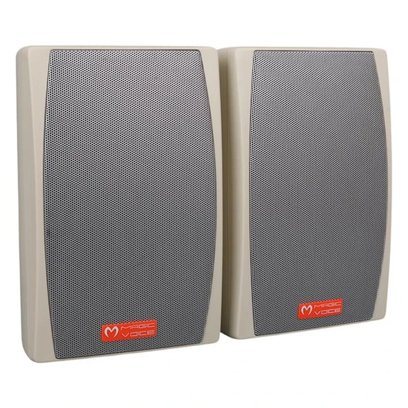 Magicvoice MV-24 13 CM 50 Watt Komütatörlü Hat Trafolu Krem Beyaz Sütun Hoparlör (2'Li Takım) - 3