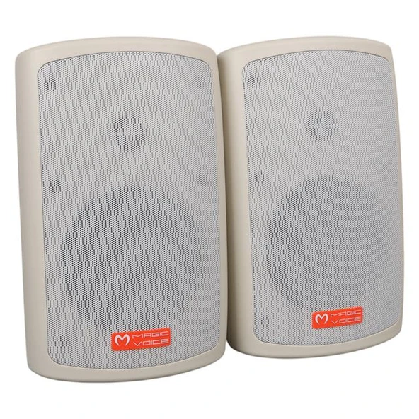 Magicvoice MV-36 11 CM 50 Watt Komütatörlü Hat Trafolu Krem Beyaz Sütun Hoparlör (2'Li Takım) - 2