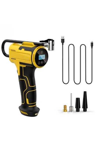 Auhma A6666  Dijital LCD Ekranlı 3600mAh Hava Kompresörü | Şişirme Pompası