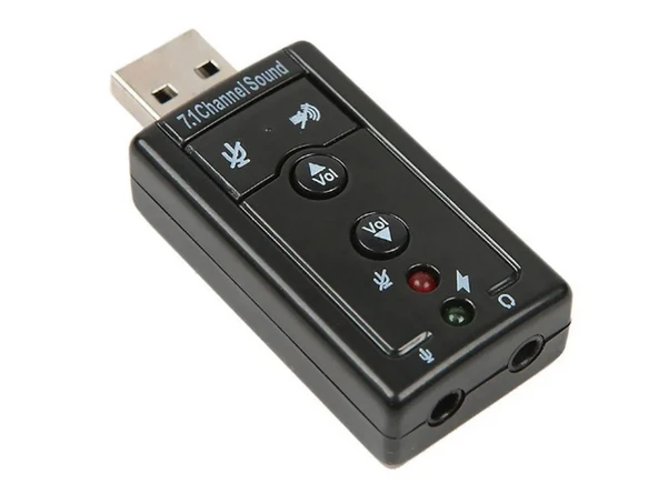 7.1 USB Stereo Ses Adaptörü , Harici Ses Kartı, PC ve Dizüstü Bilgisayar için 3D USB Ses Adaptörü, - 2