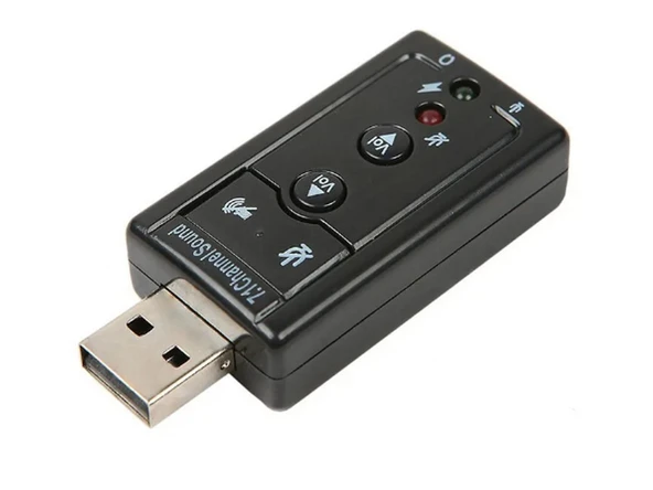 7.1 USB Stereo Ses Adaptörü , Harici Ses Kartı, PC ve Dizüstü Bilgisayar için 3D USB Ses Adaptörü, - 1