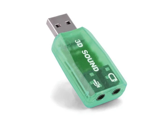 5.1 USB Stereo Ses Adaptörü , Harici Ses Kartı, PC ve Dizüstü Bilgisayar için 3D USB Ses Adaptörü, - Resim 3
