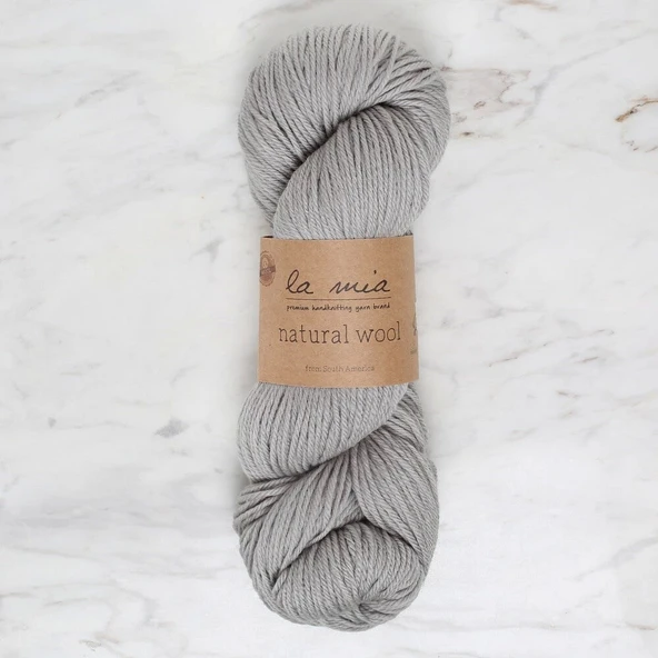 La Mia Natural Wool Gri El Örgü İpi - L946 - 34396 ürün görseli 1