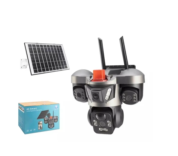 Nodar X5-Tech Yt-66G Solar Güneş Enerjili Sim Kartlı ve SD Kart Girişli İp Kamera 3*3Mp Lens V380 Pro ( Elektriğe Gerek Yoktur )