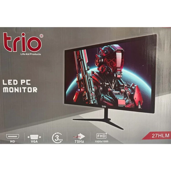 TRİO 27'' TR-27WS Sesli 75Hz 3ms Vga+Hdmı Full Hd LED Monitör