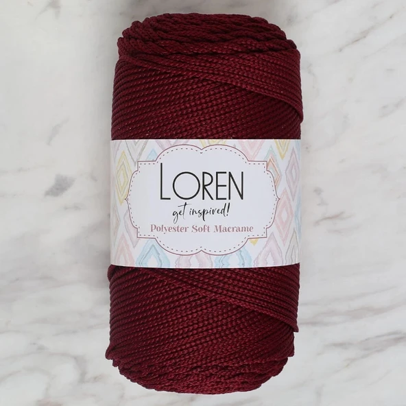 Loren Polyester Soft Macrame Bordo El Örgü İpi - LM039 - 34444 ürün görseli 1