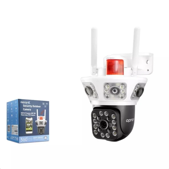 Apronx Wp390 İp Wi-fi İp Kamera 3*9mp 3*3.6mm Lens Sd Kart Girişli Beyaz