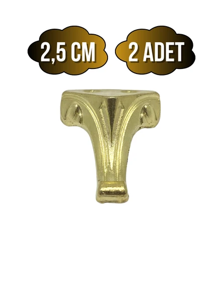 Moda Metal Ayak Çeyiz ve Hediye Kutusu Mobilya Ayağı(ALTIN) Altın 2.5cm 2.5cm - 2 ADET ürün görseli