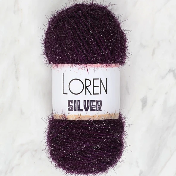 Loren Silver Patlıcan Moru El Örgü İpi - RS0109 - 34082 ürün görseli 1