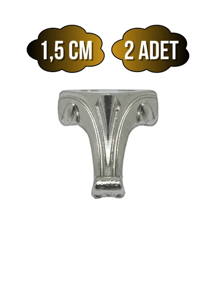 Moda Metal Ayak Çeyiz ve Hediye Kutusu Mobilya Ayağı(GÜMÜŞ) Gümüş 1.5cm 1.5cm - 2 ADET ürün görseli