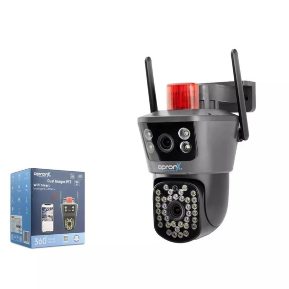 Apronx Wpb246  Wi-fi İp Kamera 2*4mp 2*3.6mm Lens Sd Kart Girişli Siyah