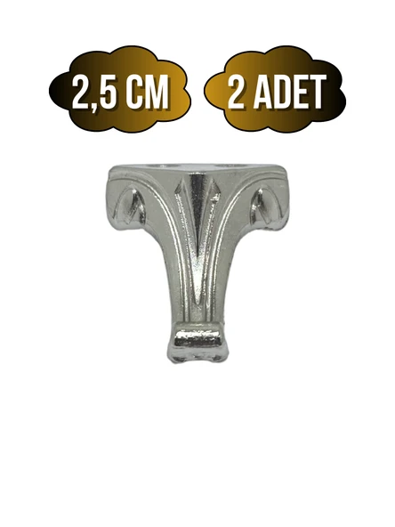 Moda Metal Ayak Çeyiz ve Hediye Kutusu Mobilya Ayağı(GÜMÜŞ) Gümüş 2.5cm 2.5cm - 2 ADET ürün görseli