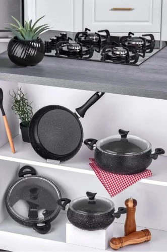 TENCERE SETİ GRANİT MASTERCOOK TOMBİK 7 PRÇ - Resim 2