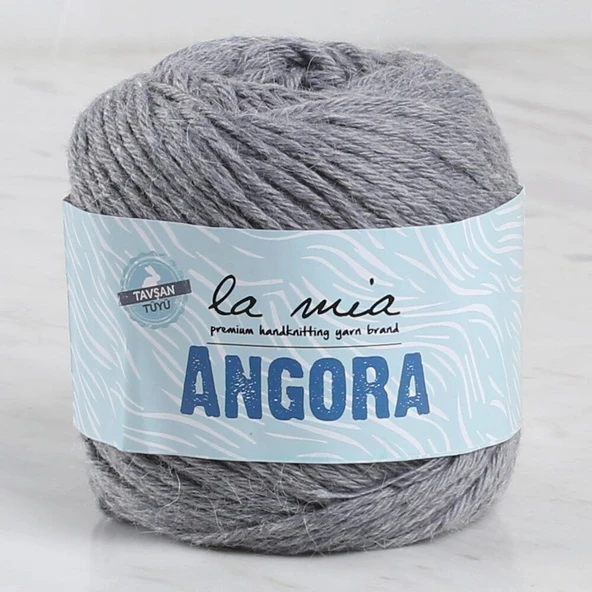 La Mia Angora 50gr Gri El Örgü İpi - L134 - 33809 ürün görseli 1