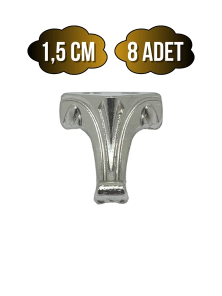 Moda Metal Ayak Çeyiz ve Hediye Kutusu Mobilya Ayağı(GÜMÜŞ) Gümüş 1.5cm 1.5cm - 8 ADET ürün görseli