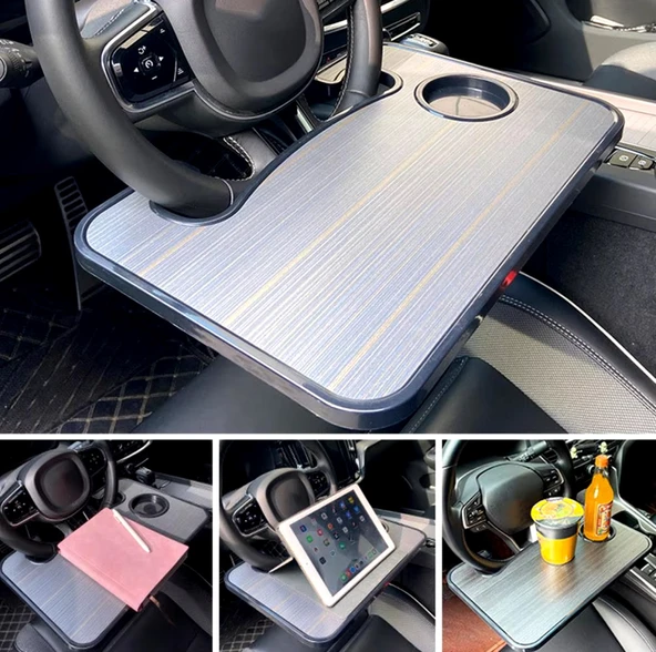 Direksiyon Tepsisi, Araba Masa Tepsisi, Dizüstü ve Araç Koltuğu için Direksiyon Masası Dizüstü Bilgisayar Dizüstü Bilgisayar Yemek Masası, Siyah Yemek için Araba Tepsileri - 5