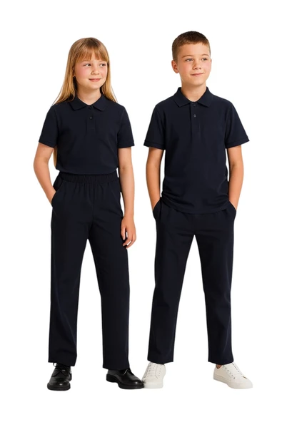 Beli Ribana Lastikli Lise Okul Pantolonu - 6