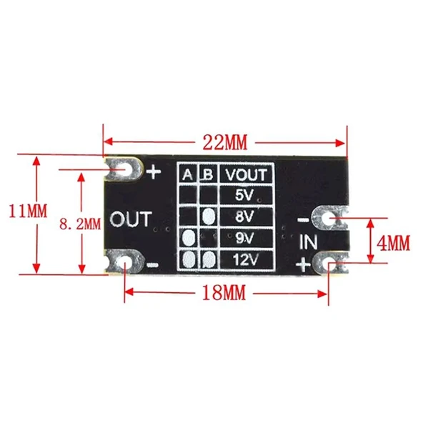 3.7V ila 12V Mini DC-DC Boost Modül 5V/8V/9V/12V Output Lityum Pil Boost - Resim 4