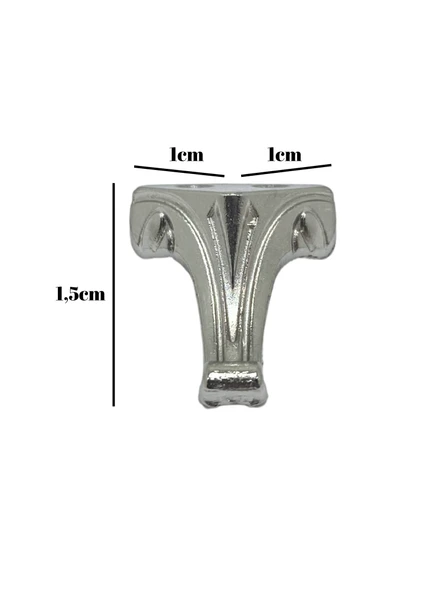 Moda Metal Ayak Çeyiz ve Hediye Kutusu Mobilya Ayağı(GÜMÜŞ) Gümüş 1.5cm 1.5cm - 2 ADET - Resim 5