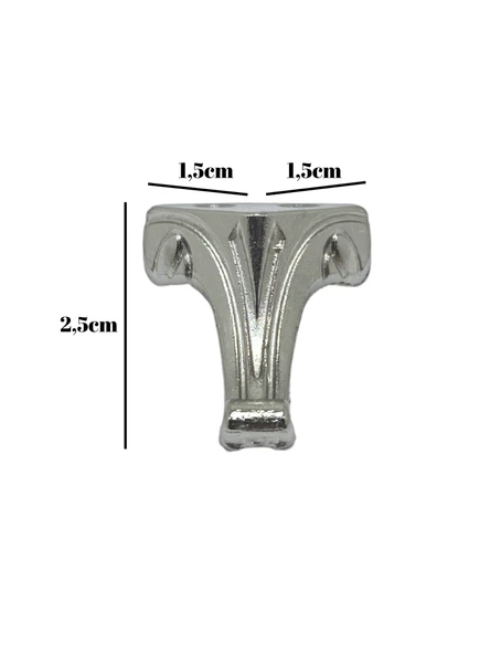 Moda Metal Ayak Çeyiz ve Hediye Kutusu Mobilya Ayağı(GÜMÜŞ) Gümüş 2.5cm 2.5cm - 2 ADET - Resim 5