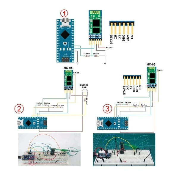 HC-06 Kablosuz Bluetooth Modülü Serial Port Slave Bluetooth Module - 5