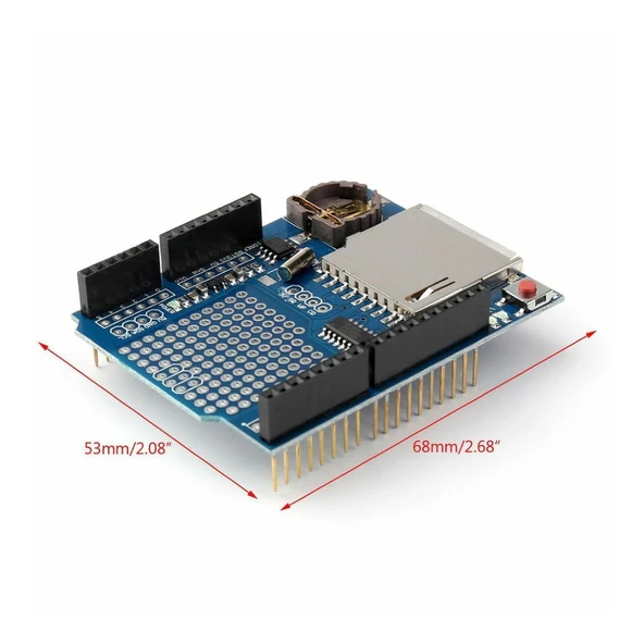 Data Kayıt SD Kartlı Data Logging Shield Reset Butonlu - 4