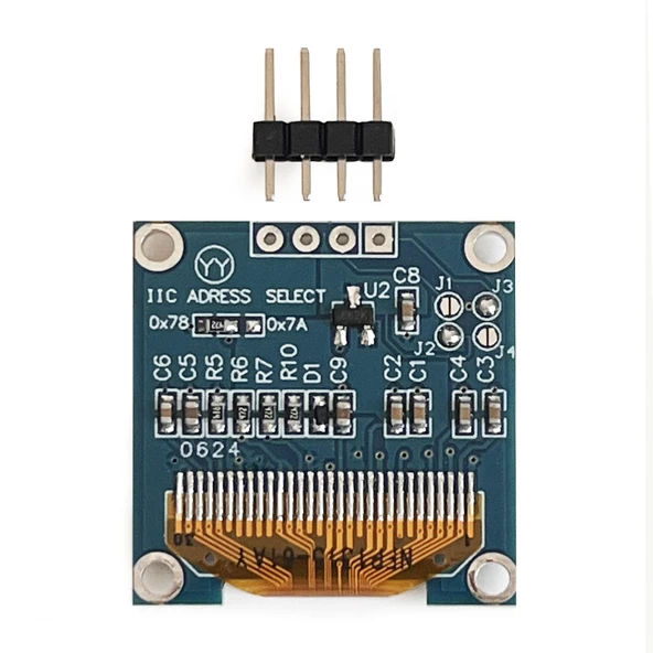 0.96" Mavi Yeşil Dual Color OLED LCD Ekran I2C IIC Communication Display - Resim 3