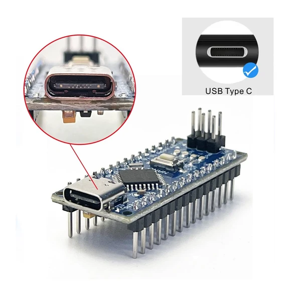 Nano V3.0 ATMEGA328P Type-C - Resim 6