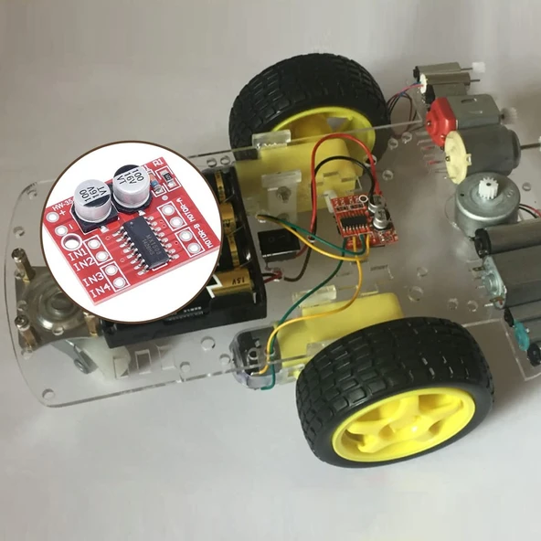 L298N Mini 2 Yönlü Motor Sürücü İleri ve Geri PWM Hız Regülatörü Dual H-Bridge Stepper Motor - Resim 6