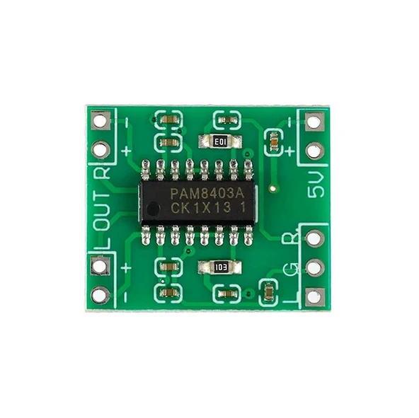 Minyatür Dijital Güç Amplikatör Devresi 2*3W Class D PAM8403 Power Amplifier Board 2.5~5V - Resim 2