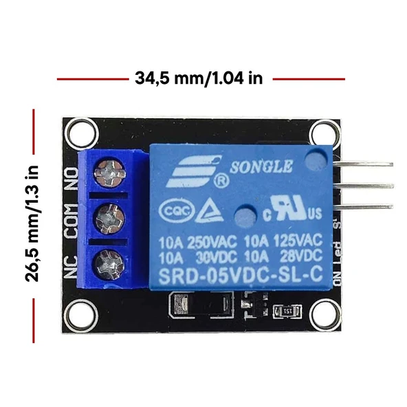 5V Röle Kartı KY-019 1-way Relay Module - Resim 4