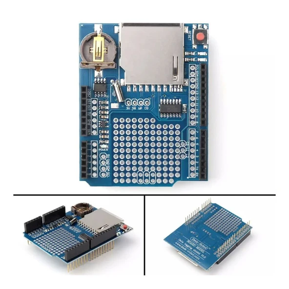 Data Kayıt SD Kartlı Data Logging Shield Reset Butonlu - 5