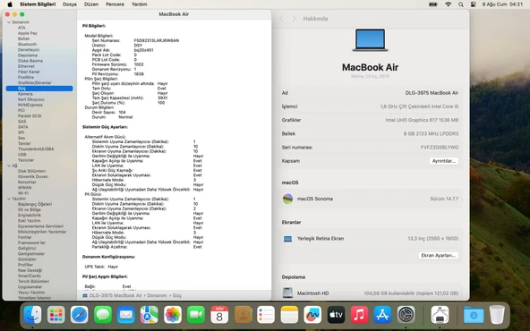Apple MacBook Air 2019 Intel Core i5 8GB RAM 128GB SSD 13.3” Uzay Grisi MVFH2TU/A (İKİNCİ EL) - 5