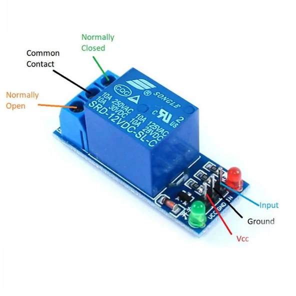 Tek Yön 1-Way Relay Module 12V Röle Modül Düşük Seviye Tetikleme Rölesi - Resim 5