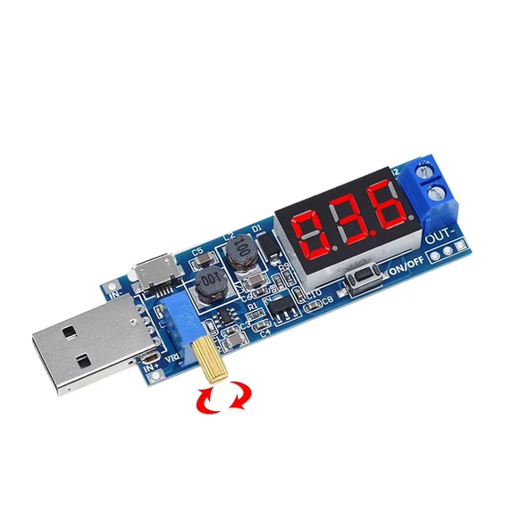 DC-DC USB Boost Güç Kaynağı Voltaj Regülatör Modülü 5V to 3.3V 9V 12V 24V - Resim 6