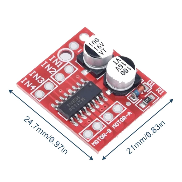 L298N Mini 2 Yönlü Motor Sürücü İleri ve Geri PWM Hız Regülatörü Dual H-Bridge Stepper Motor - Resim 4