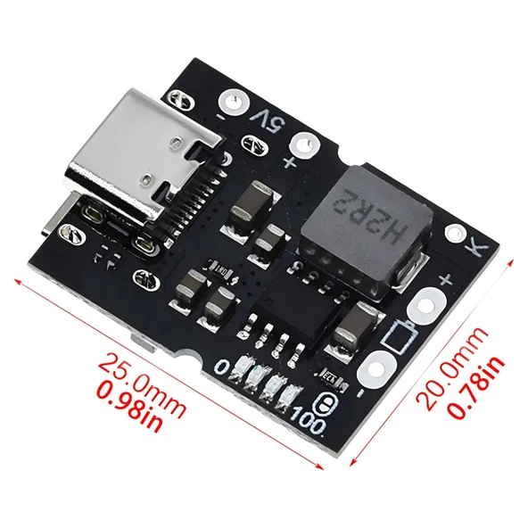 Type-C 5V 2A Güç Modülü Şarj ve Deşarj Entegre Modül 4.2/4.35V Lithium Battery Uyumlu - Resim 4
