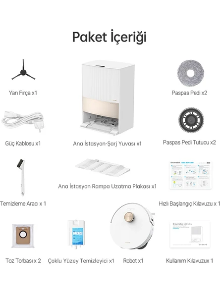 Dreame L20 Ultra Beyaz Çöp İstasyonlu Akıllı Robot Süpürge - Resim 4