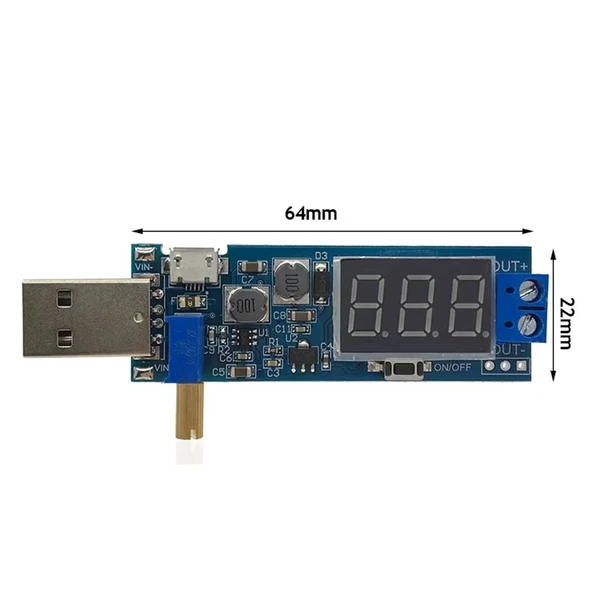 DC-DC USB Boost Güç Kaynağı Voltaj Regülatör Modülü 5V to 3.3V 9V 12V 24V - Resim 3