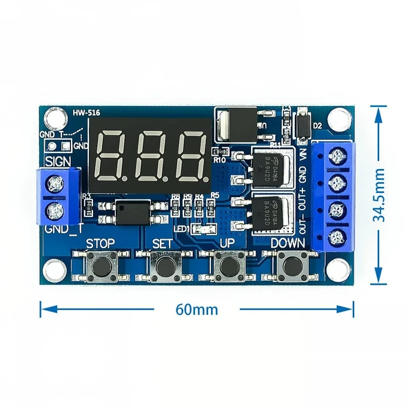 Dual MOS 12 24V Zaman Ayarlı Geciktirmeli LED Ekran Zaman Rölesi - 4