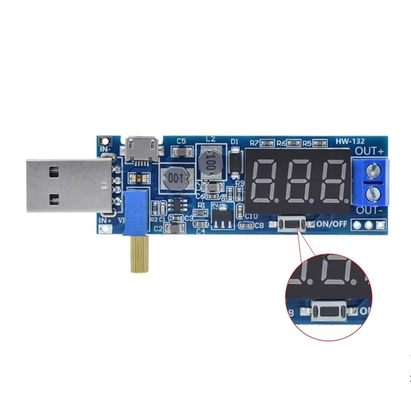 DC-DC USB Boost Güç Kaynağı Voltaj Regülatör Modülü 5V to 3.3V 9V 12V 24V - Resim 5