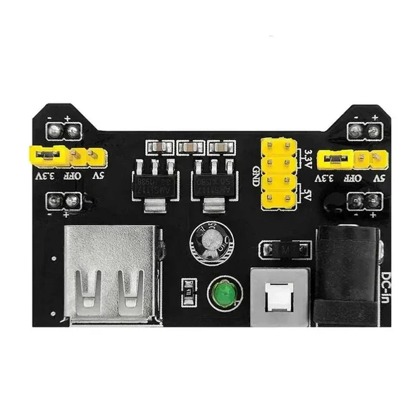 MB-102 Breadboard Güç Kaynağı Modülü Dual 5V/3.3V Output DC Voltaj Regülatörü - Resim 2