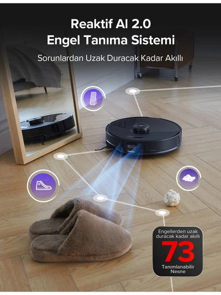 Roborock S8 MaxV Ultra Siyah Çöp İstasyonlu Akıllı Robot Süpürge - 6