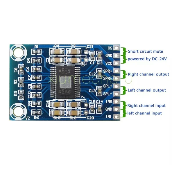 XH-M562 TPA3116D2 Mini Dijital Stereo Audio Amfi Kartı Class D Dual 50W - Resim 5