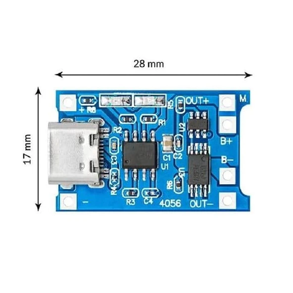 TP4056 1A Lityum Pil Şarj Modülü Type-C USB Şarj Korumalı - Resim 4