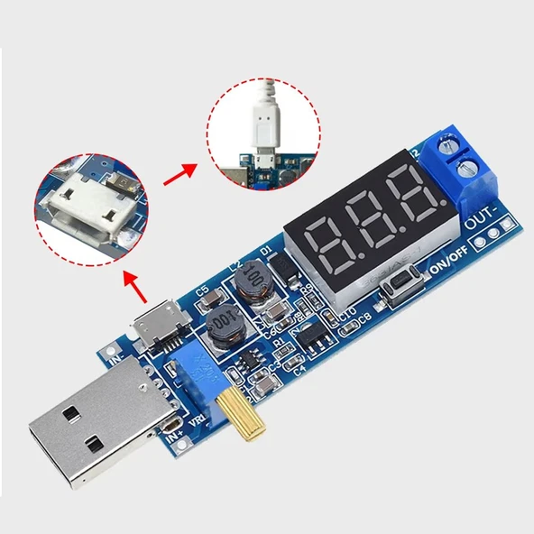 DC-DC USB Boost Güç Kaynağı Voltaj Regülatör Modülü 5V to 3.3V 9V 12V 24V - Resim 4