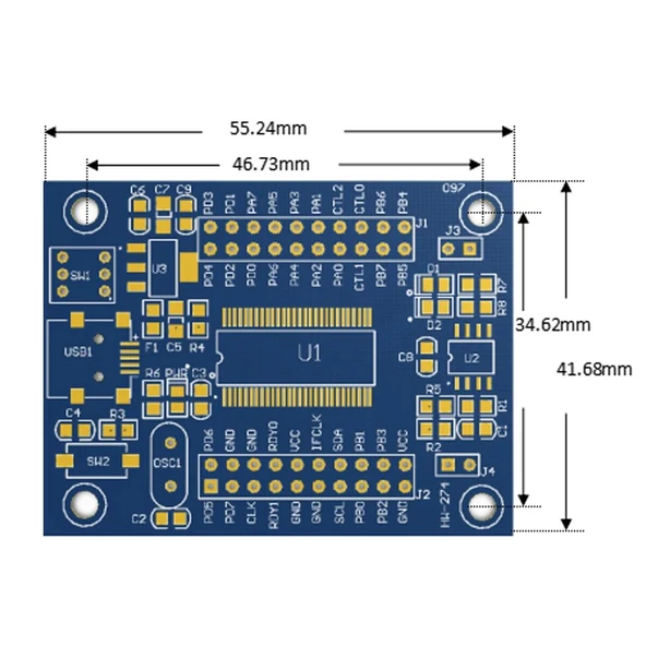 EZ-USB FX2LP CY7C68013A USB Mantık Analiz Kartı Logic Analyzer - 4